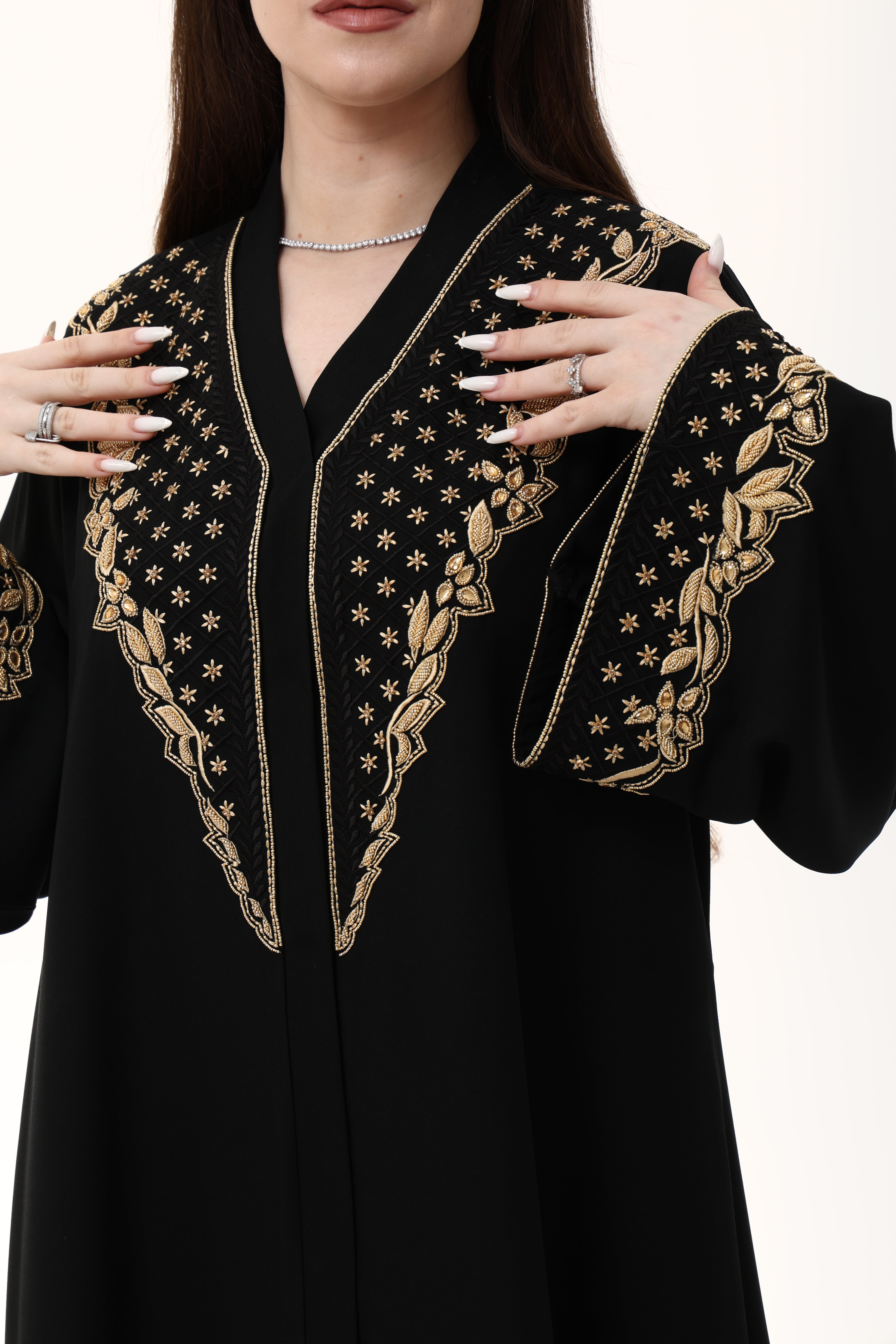 Designer Abaya with Custom Hand Embroidery