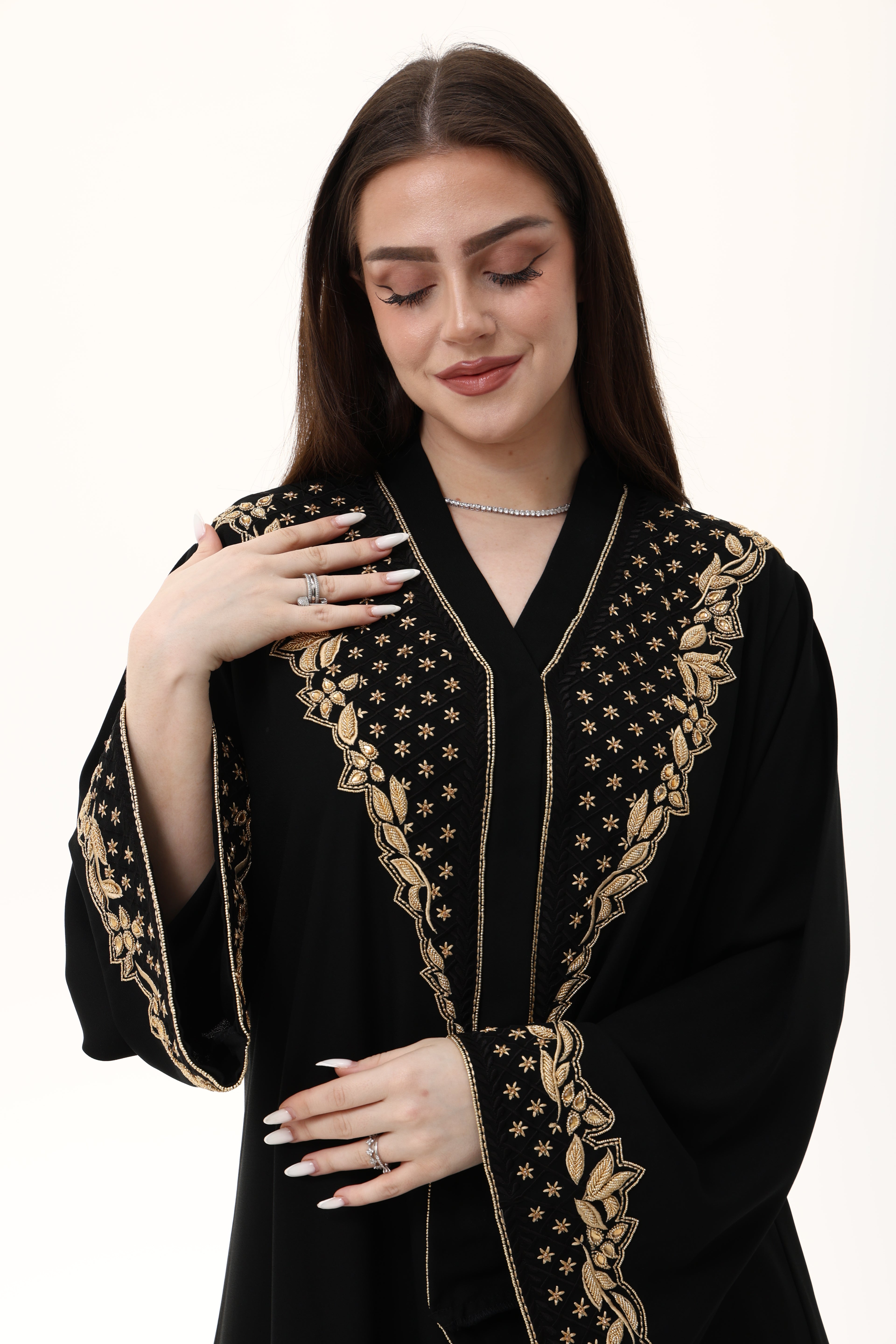 Designer Abaya with Custom Hand Embroidery