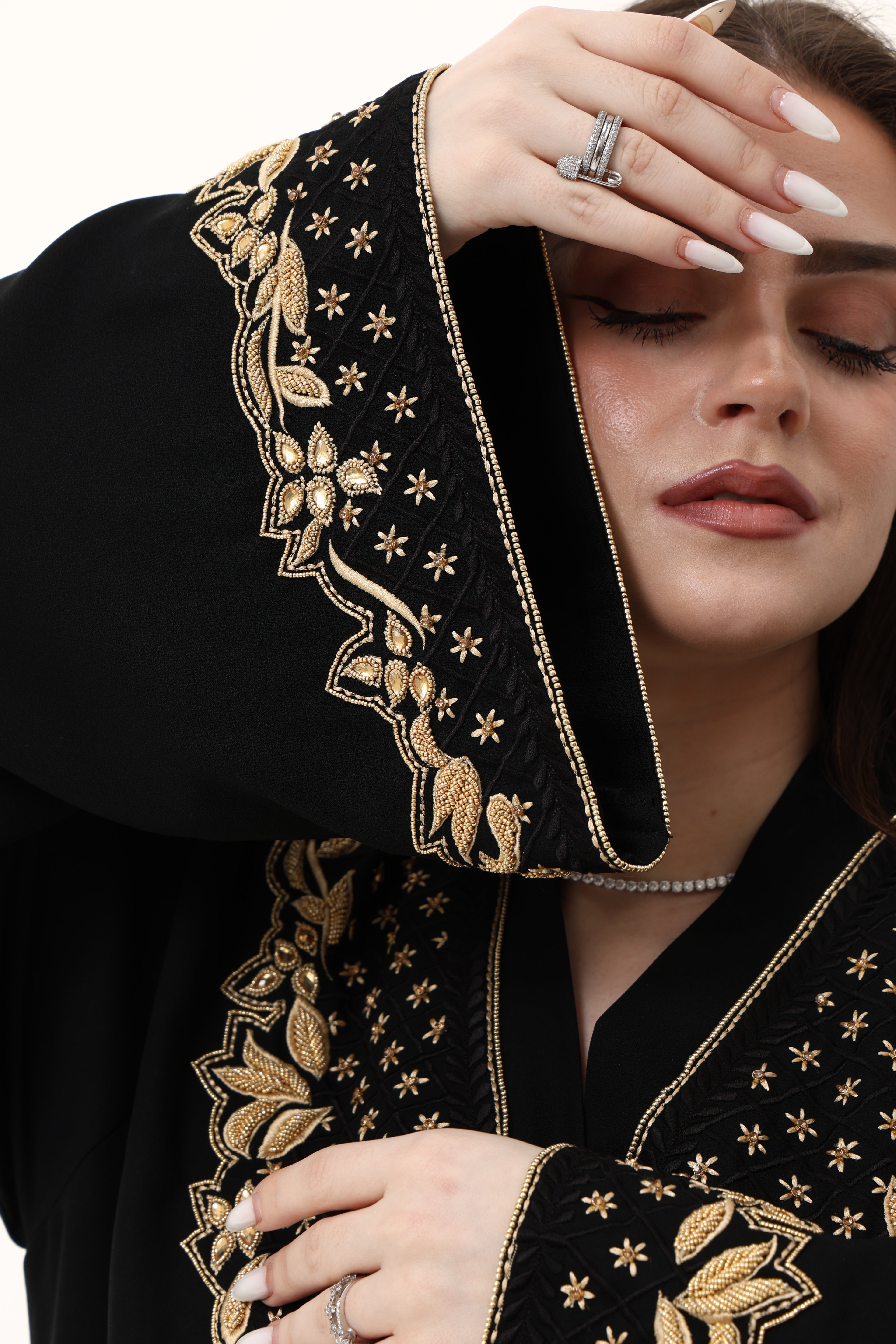 Designer Abaya with Custom Hand Embroidery