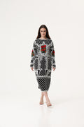 Evening Black Party Dress 3D Heavy Pearl Hand Embroidery