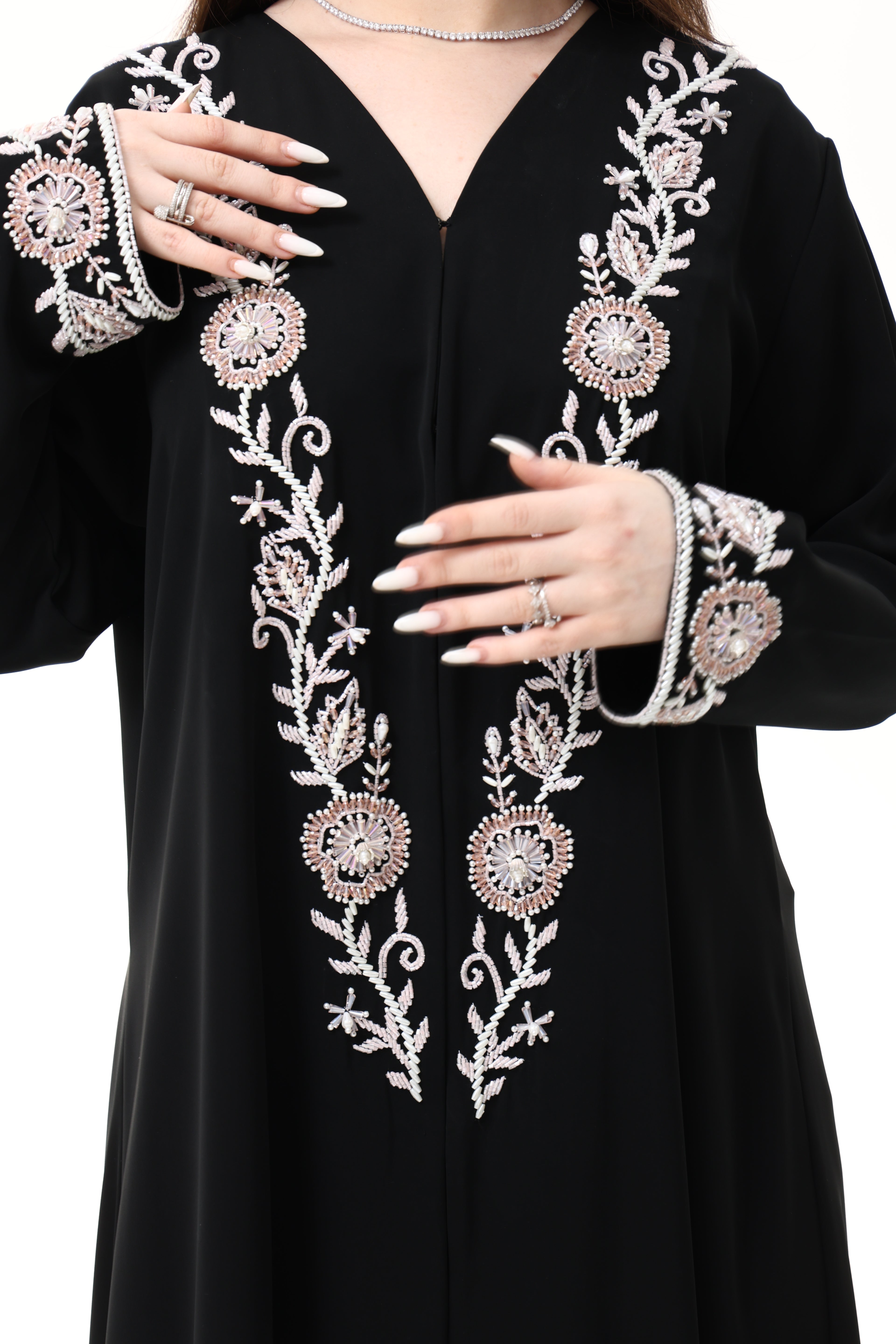 Desginer Abaya with Custom Hand Embroidery