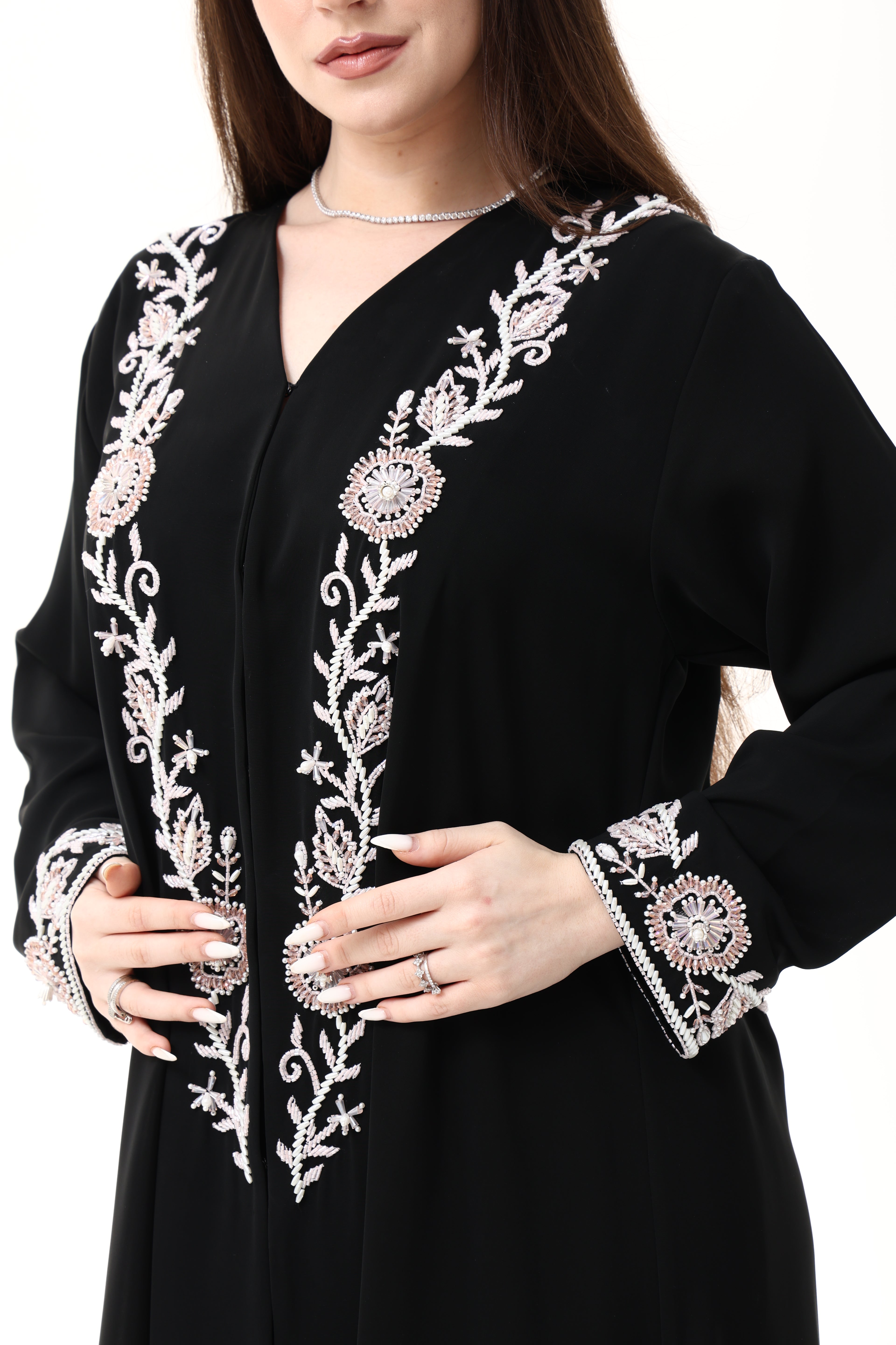 Desginer Abaya with Custom Hand Embroidery