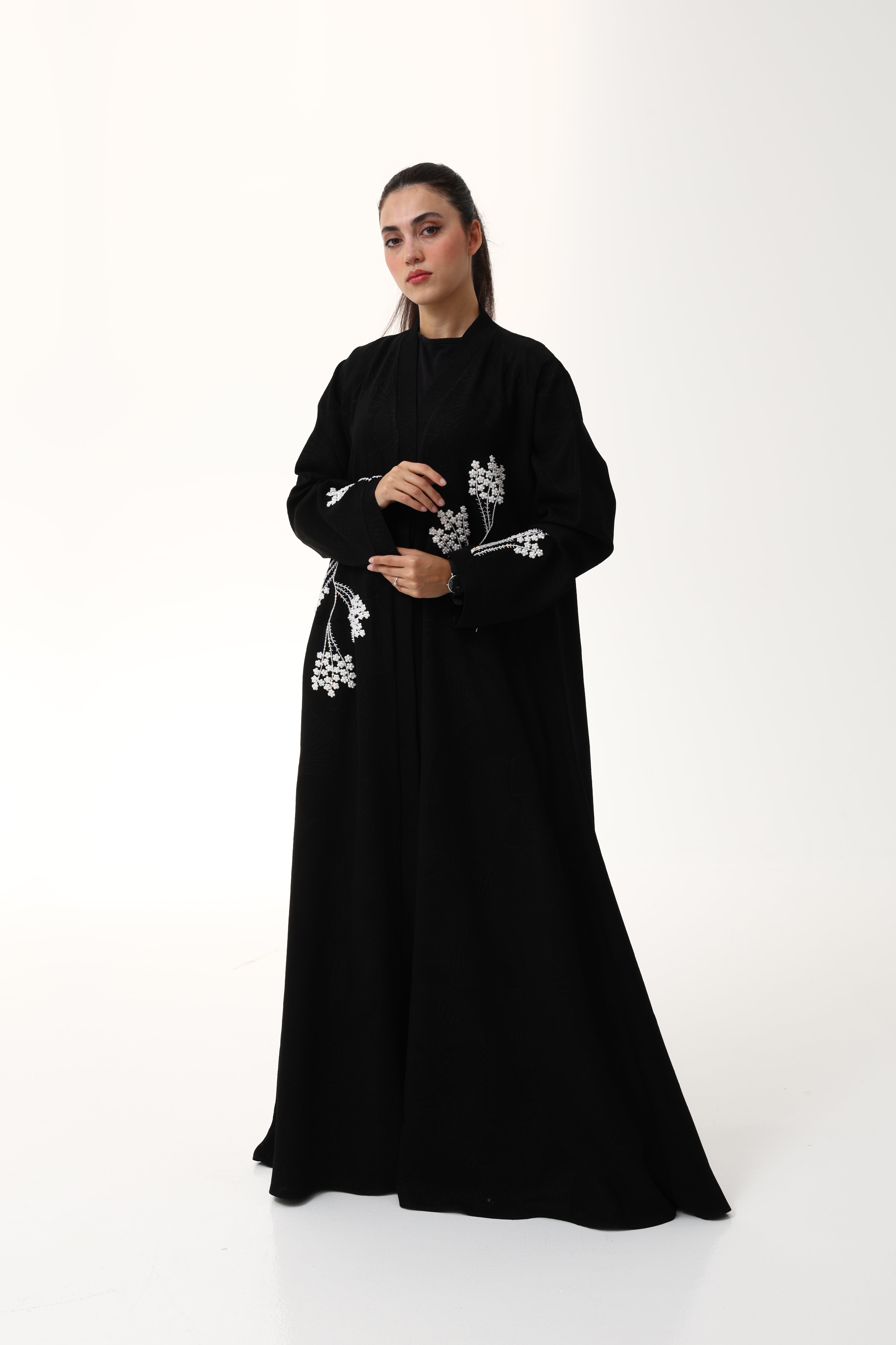Desginer Abaya with Costum Hand Embroidary