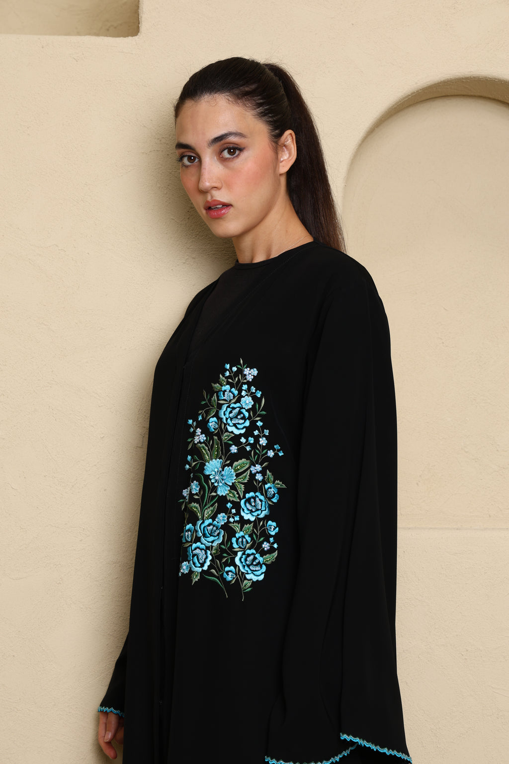 Desginer Abaya Custom Embroidery