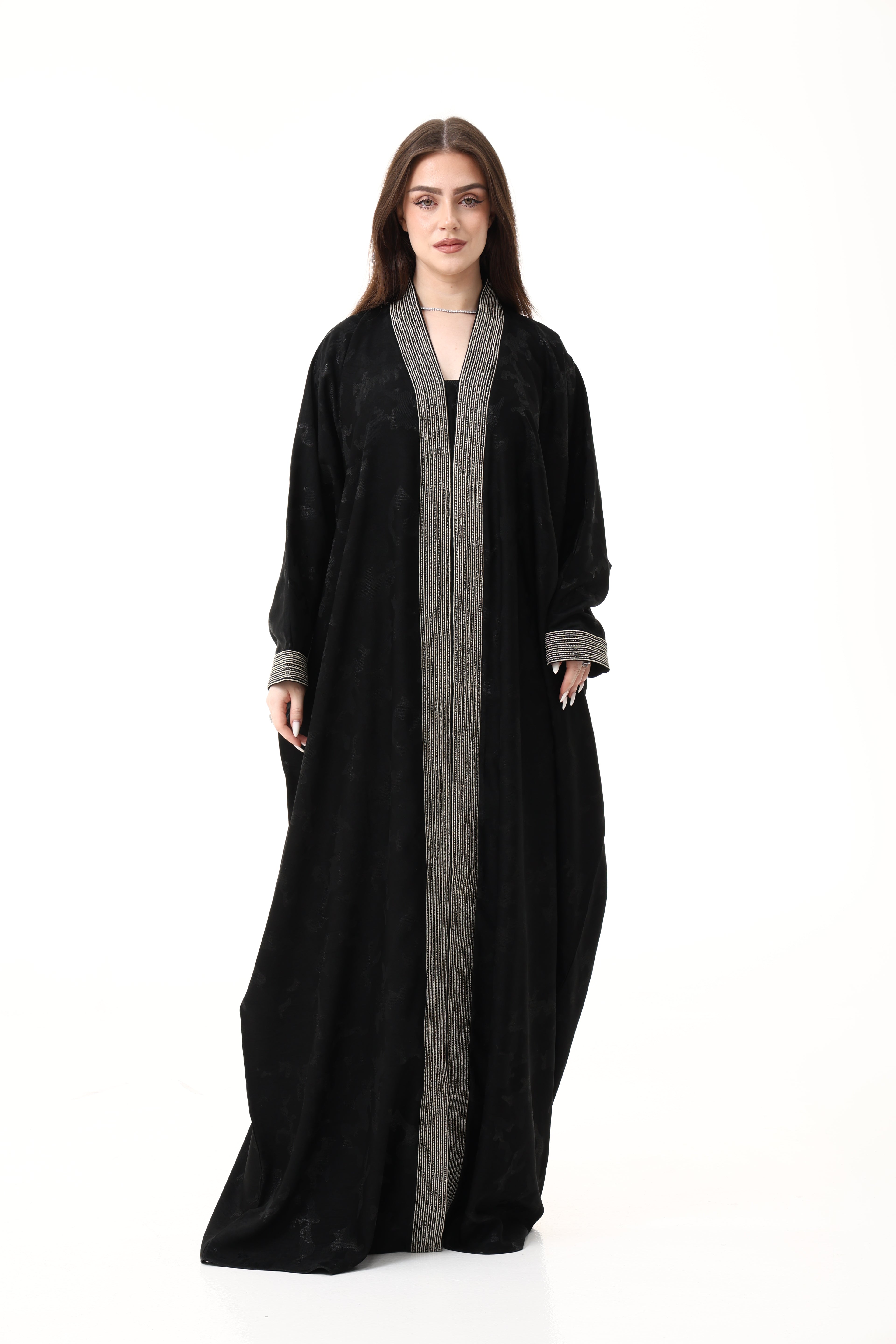 Custom Zari Hand Embroidery Abaya