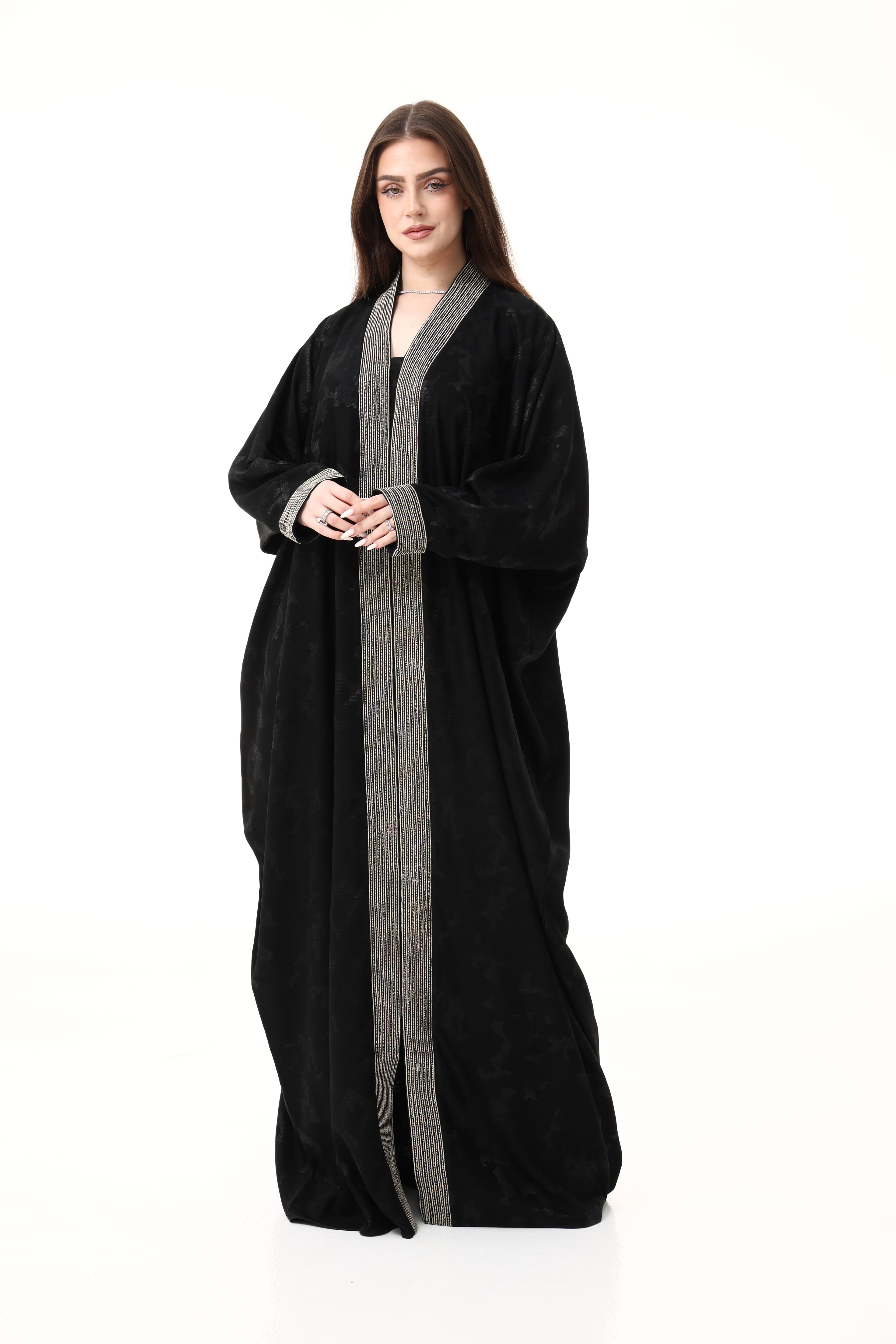 Custom Zari Hand Embroidery Abaya