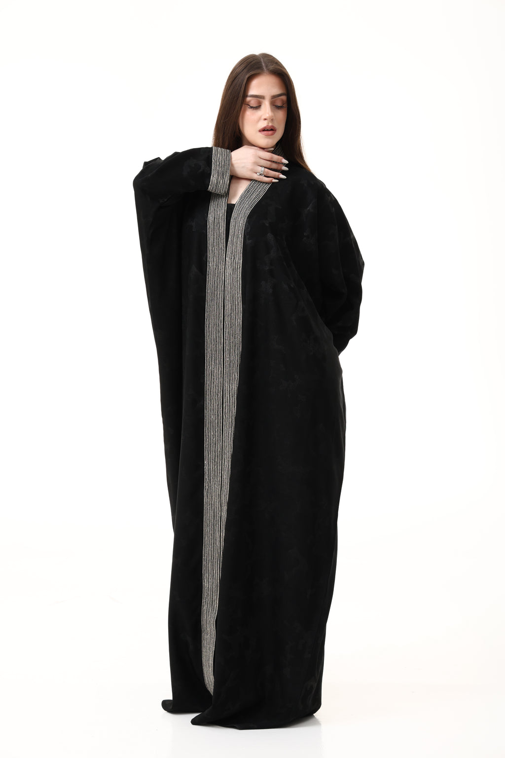 Custom Zari Hand Embroidery Abaya