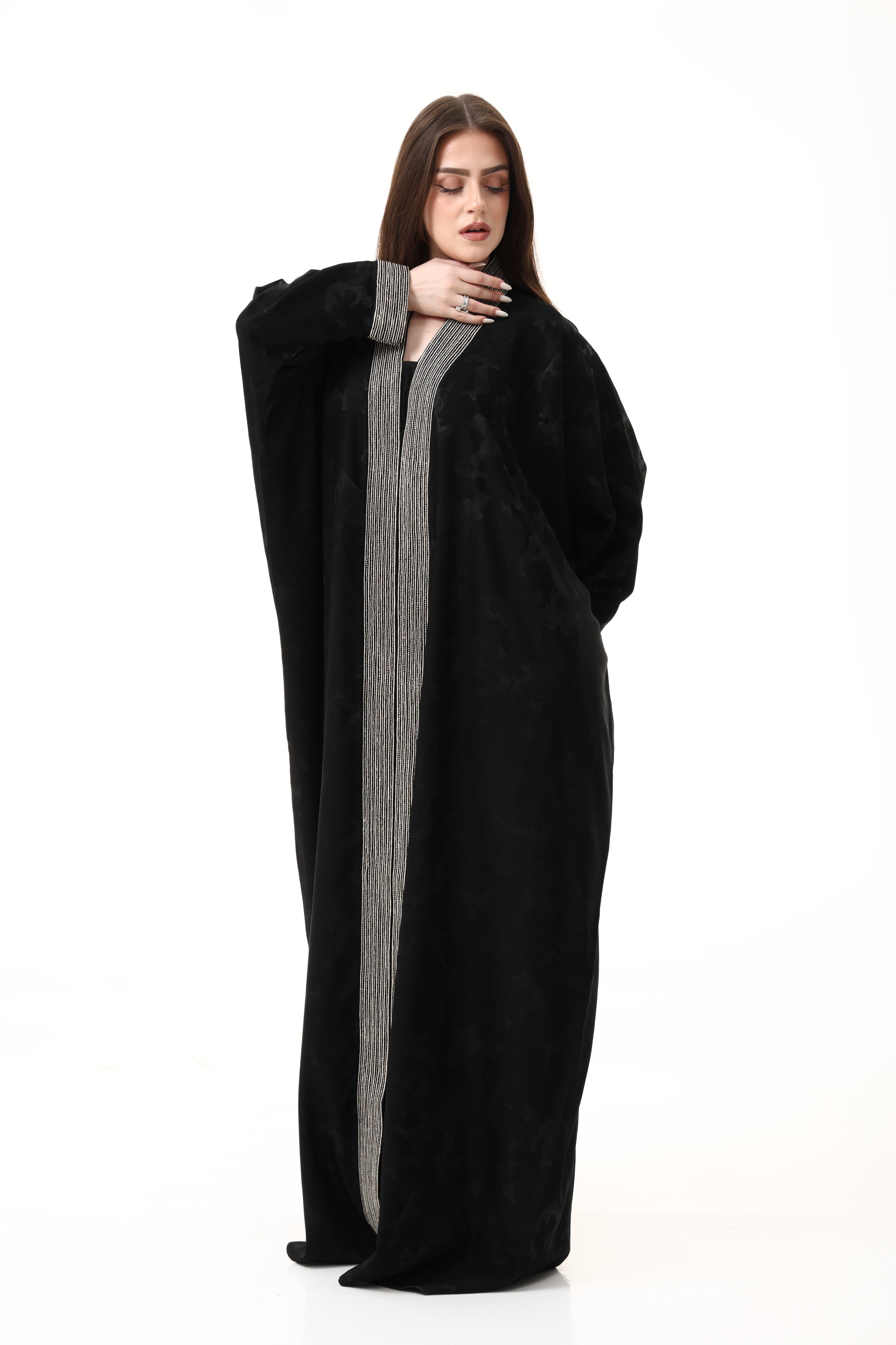 Custom Zari Hand Embroidery Abaya