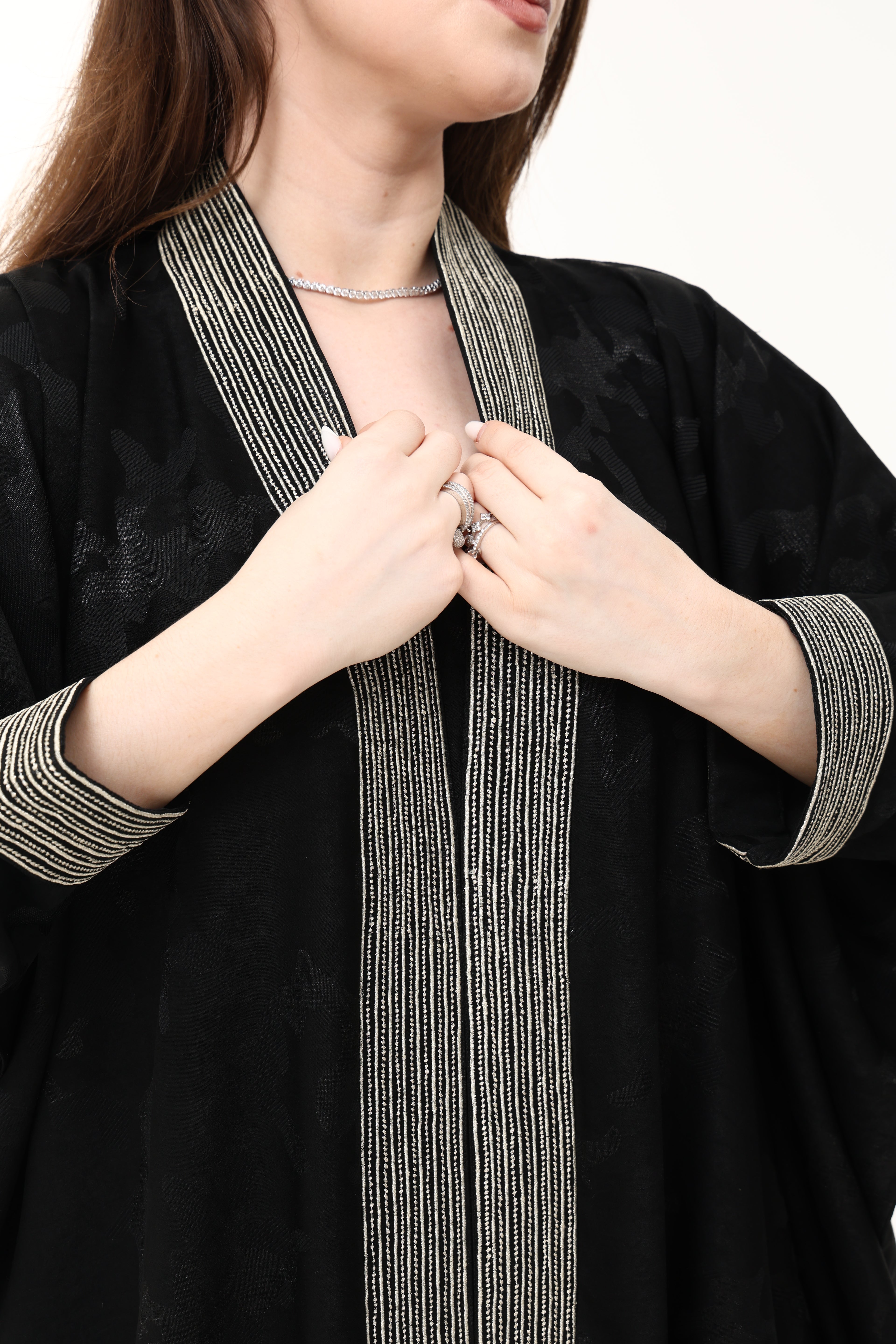 Custom Zari Hand Embroidery Abaya
