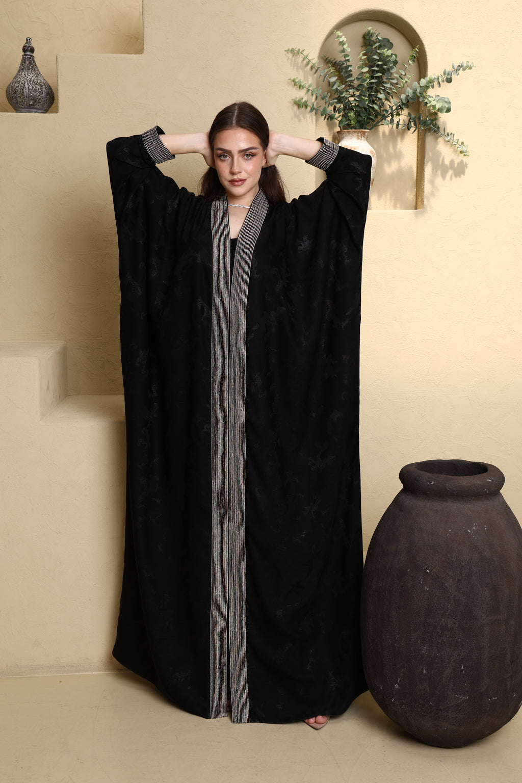Custom Zari Hand Embroidery Abaya