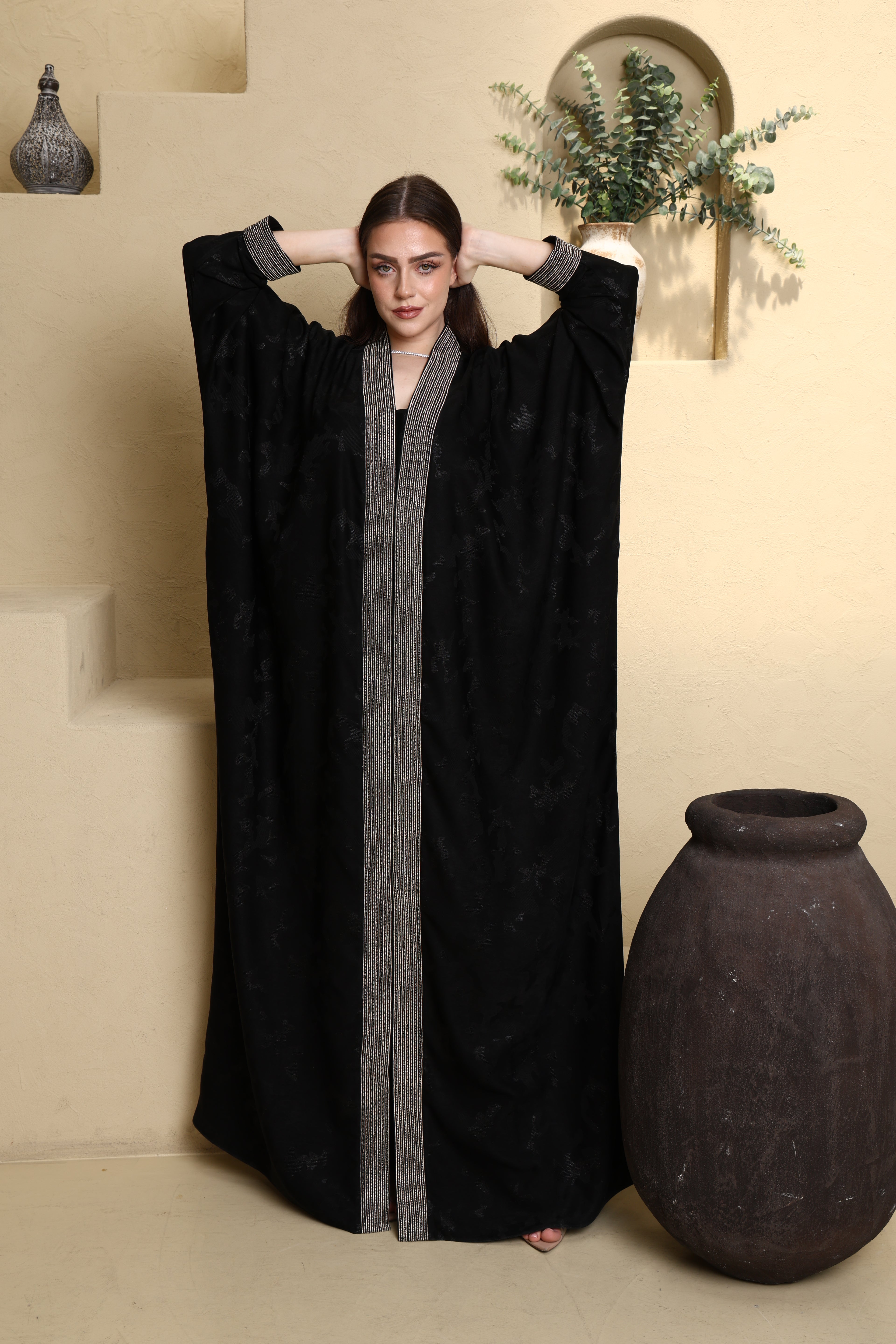 Custom Zari Hand Embroidery Abaya