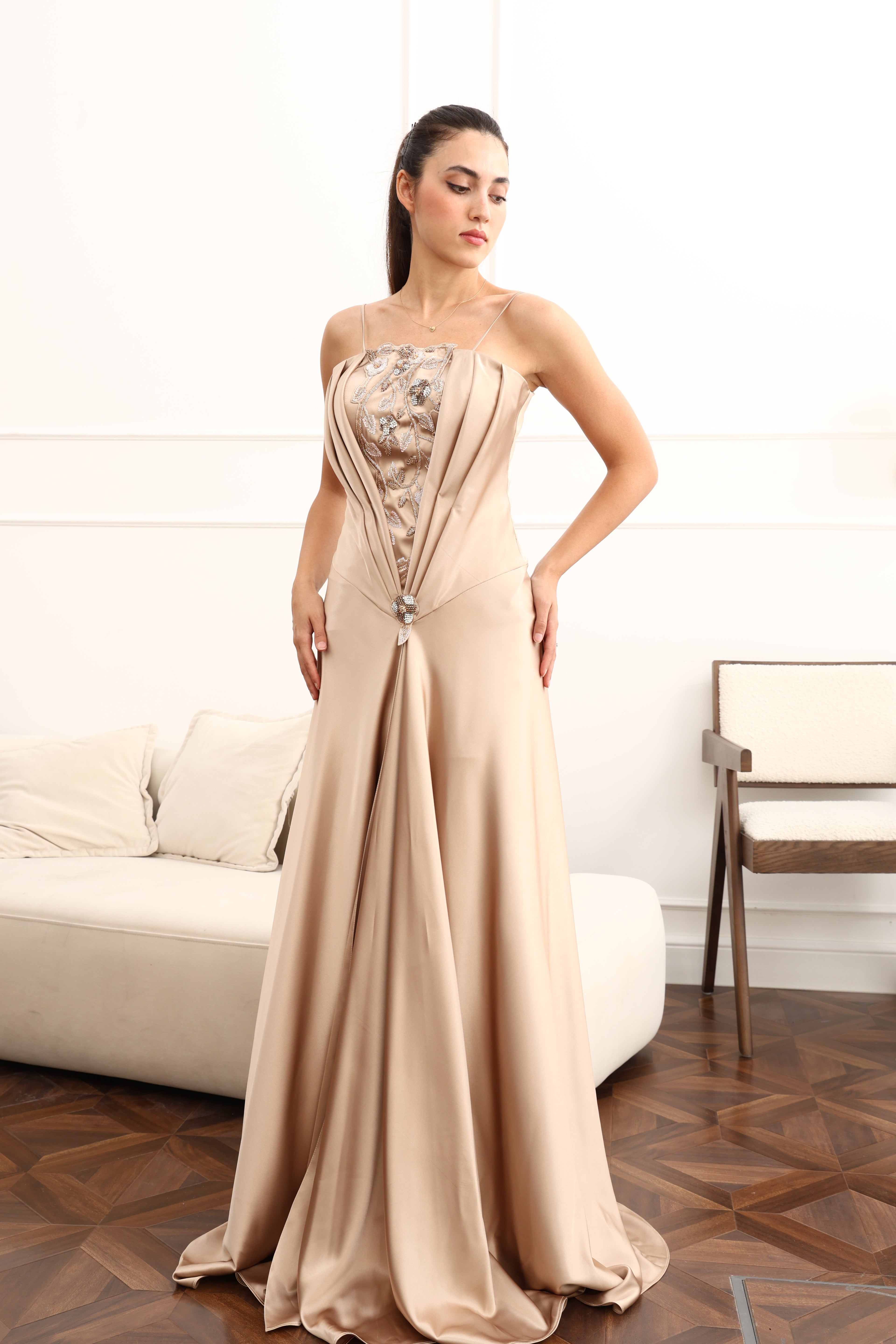 Evening Custom Hand Embroidery Party Dress
