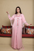 Custom Embroidery Evening Pink Party Dress