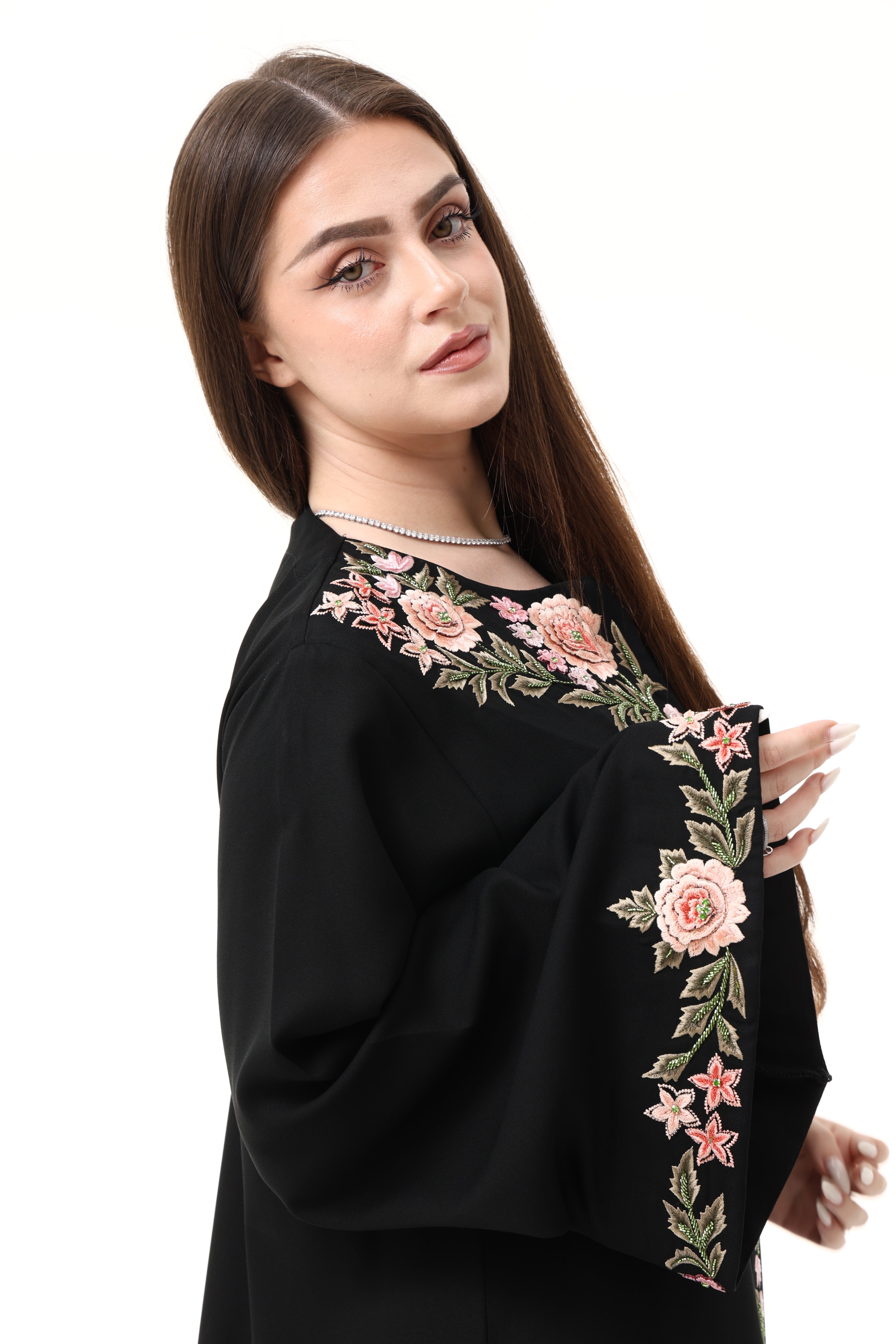 Desginer Abaya with Custom Hand Embroidery