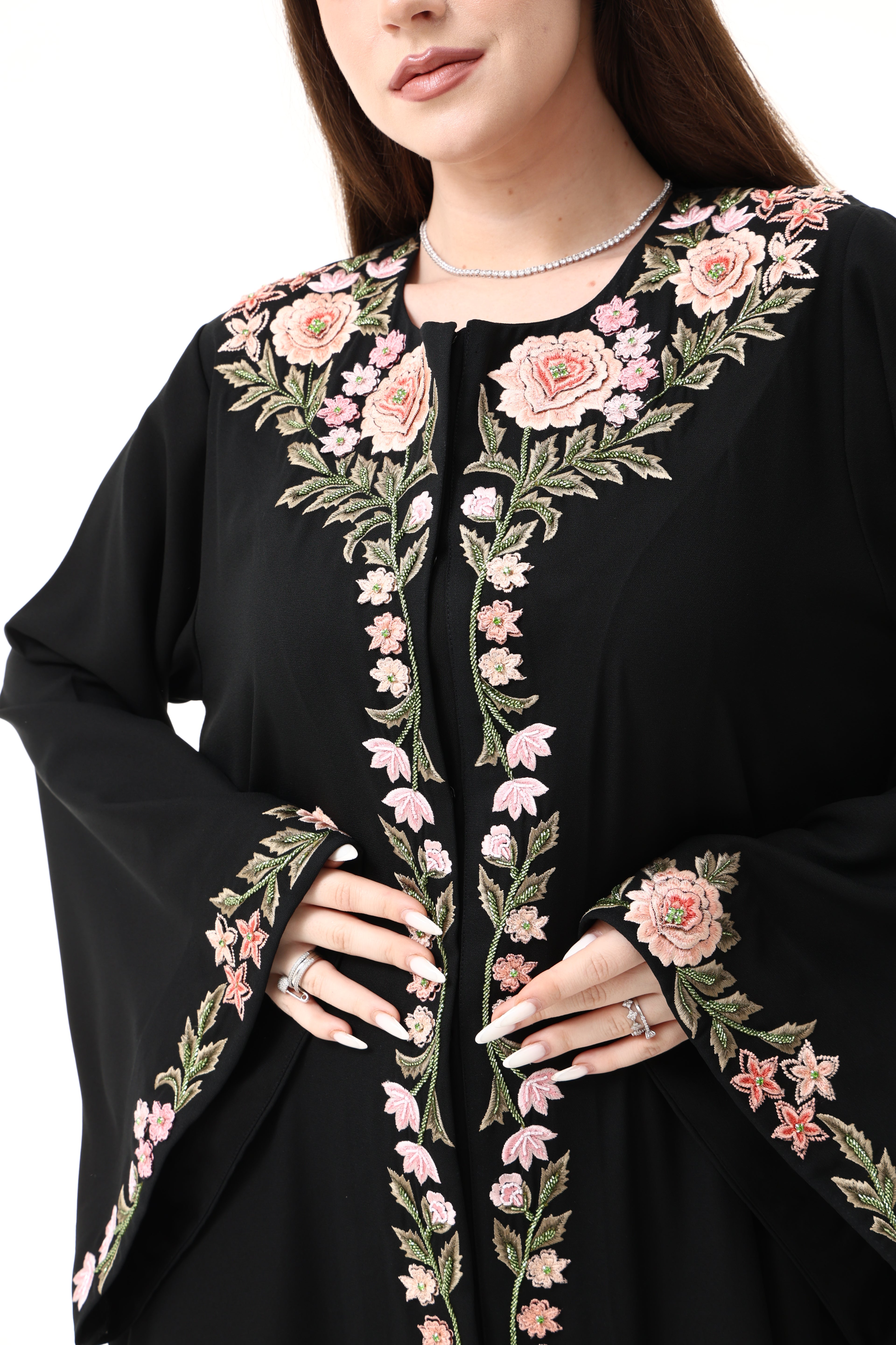 Desginer Abaya with Custom Hand Embroidery