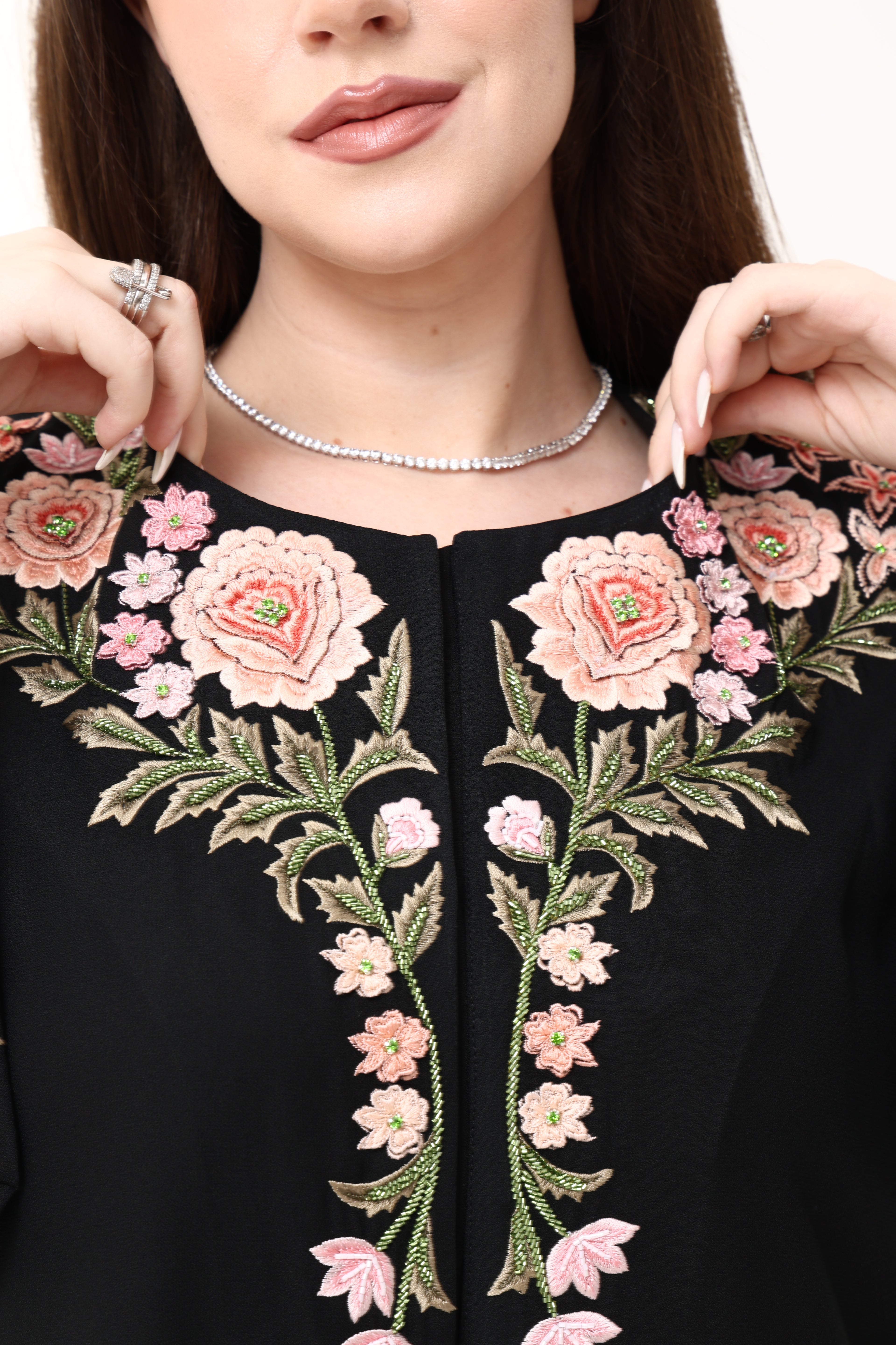 Desginer Abaya with Custom Hand Embroidery