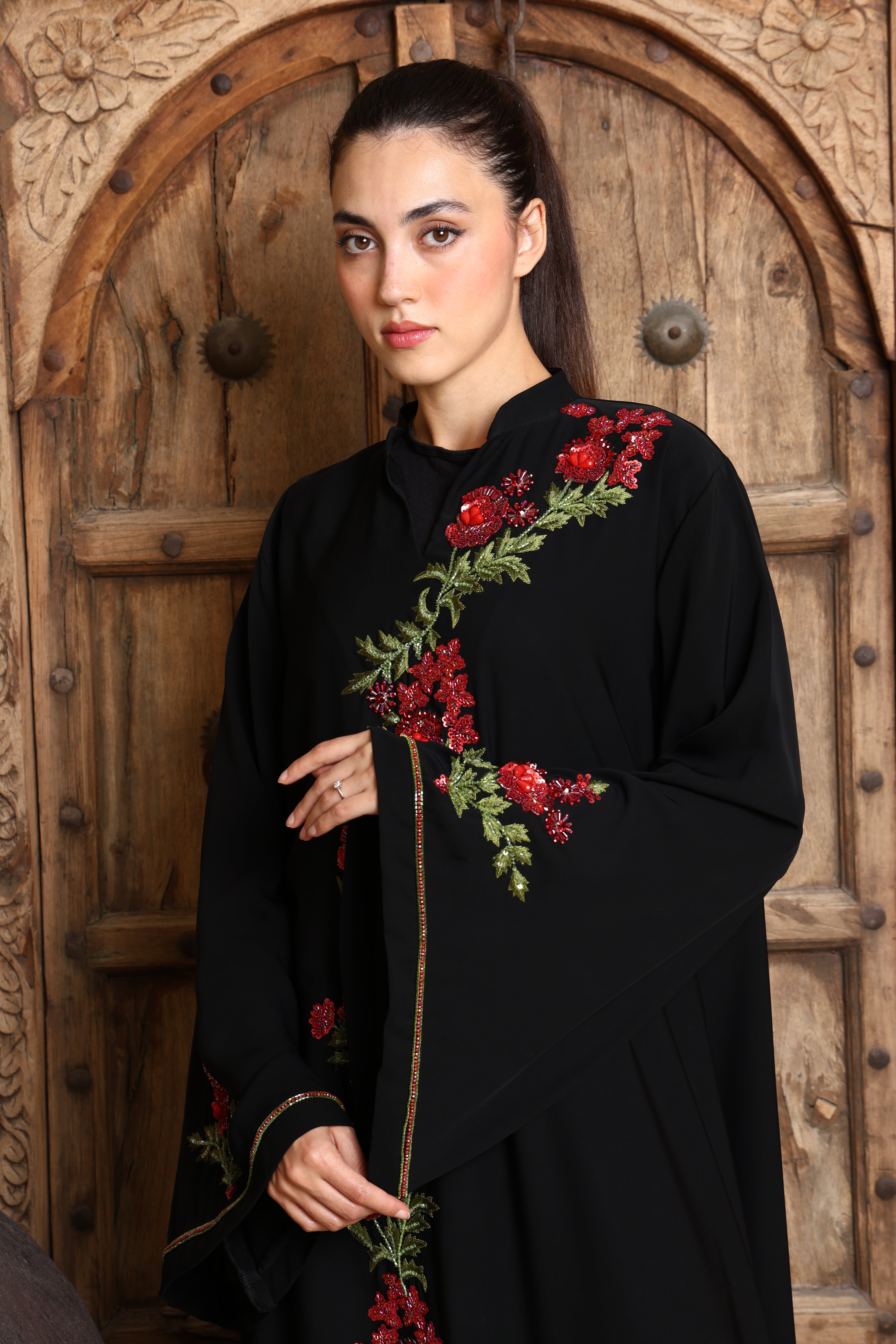 Designer Abaya with Custom Hand Embroidery