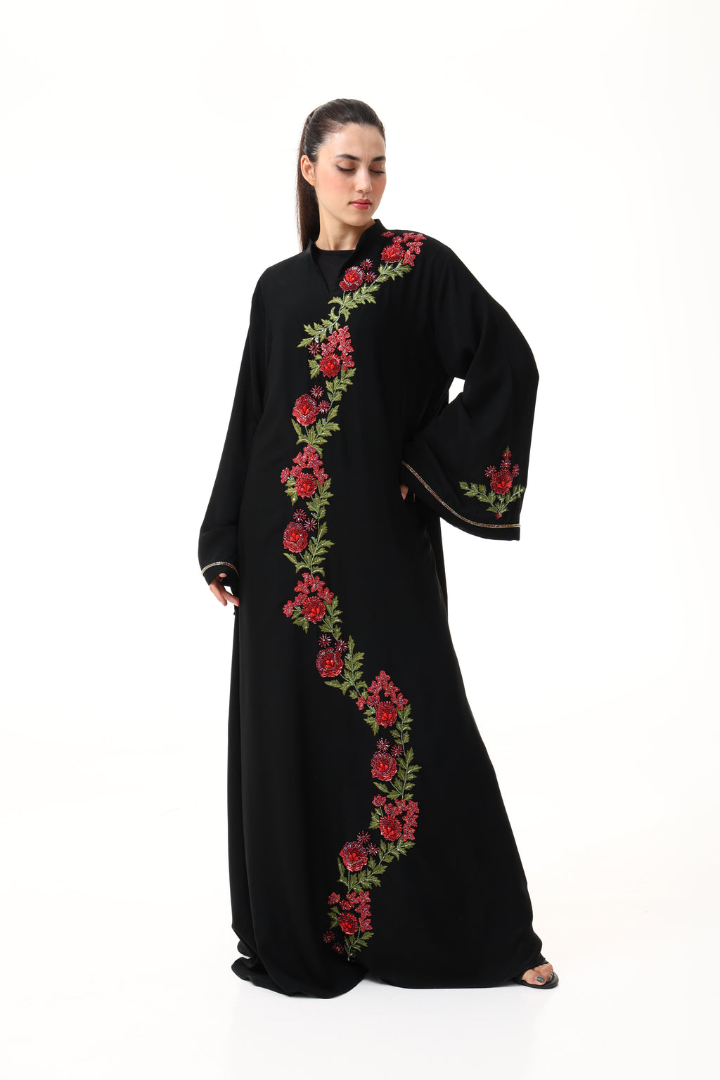 Designer Abaya with Custom Hand Embroidery