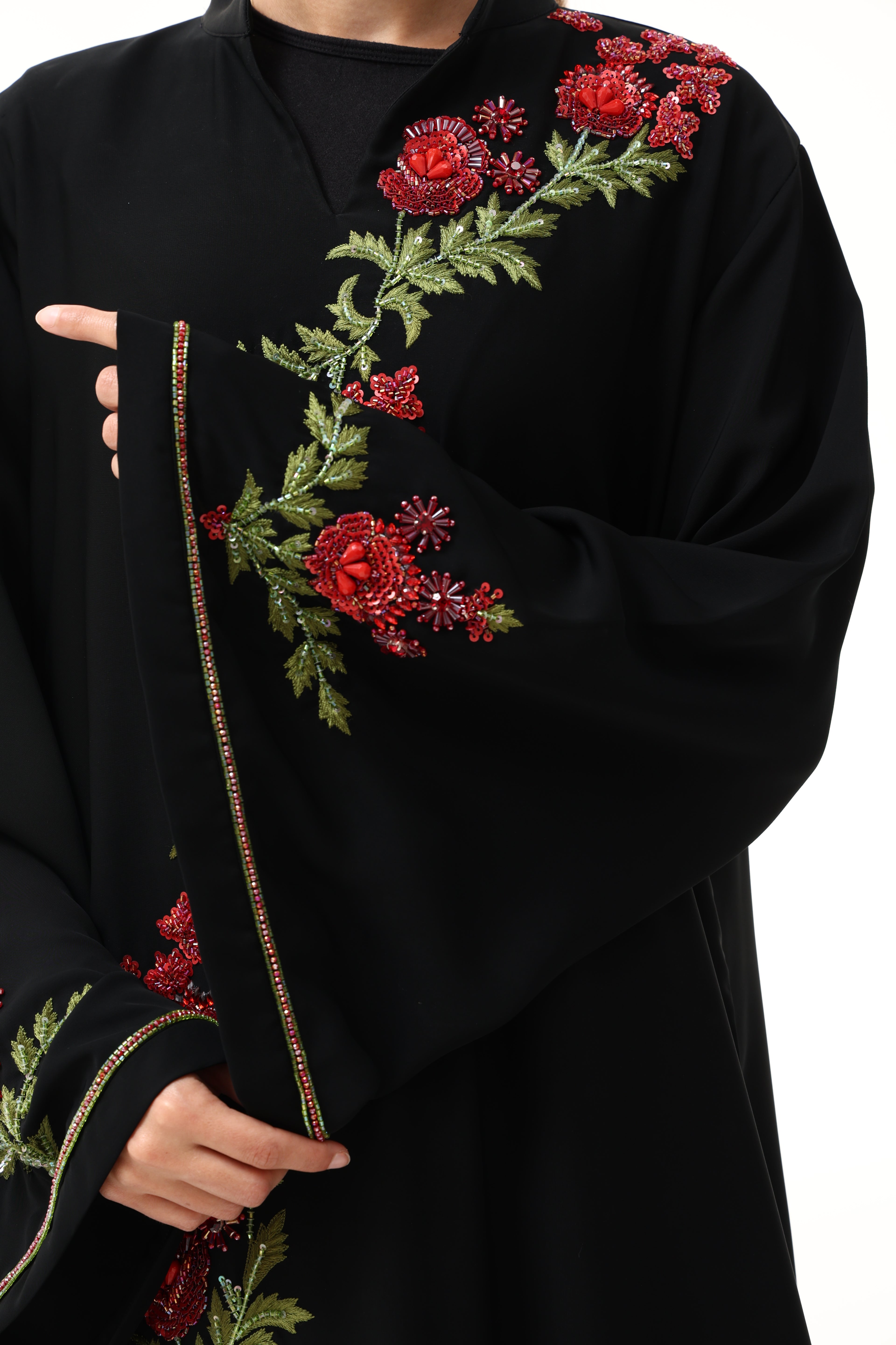 Designer Abaya with Custom Hand Embroidery